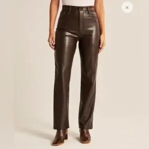 Abercrombie & Fitch Curve Love 90s Straight Faux Leather Pants